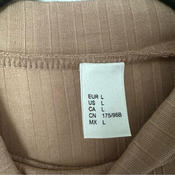 Women’s Ribbed Ruffled Dress - Tan - Size L - Picture 4 of 6